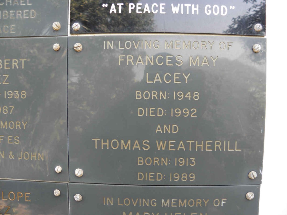 LACEY Frances May 1948-1992