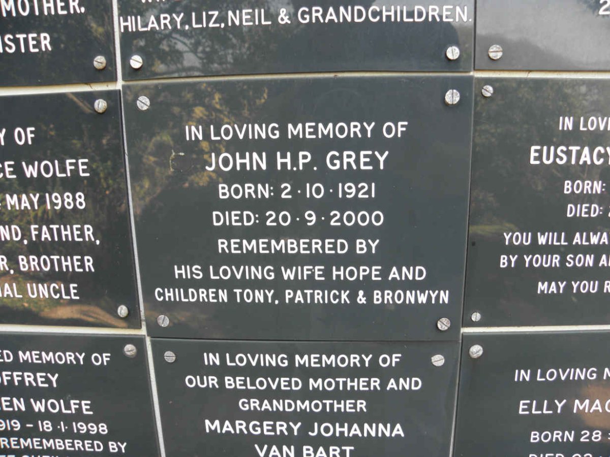 GREY John H.P. 1921-2000
