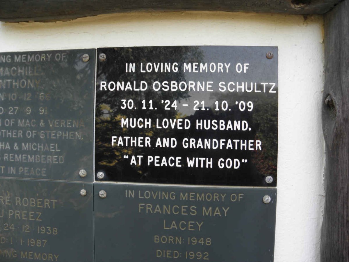SCHULTZ Ronald Osborne 1924-2009