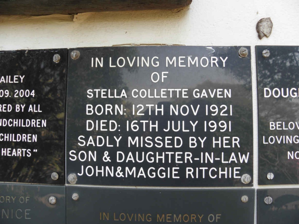 GAVEN Stella Collette 1921-1991