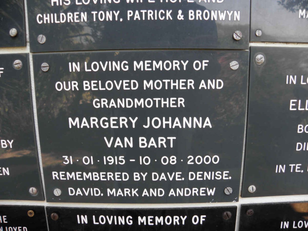 BART Margery Johanna, van 1915-2000