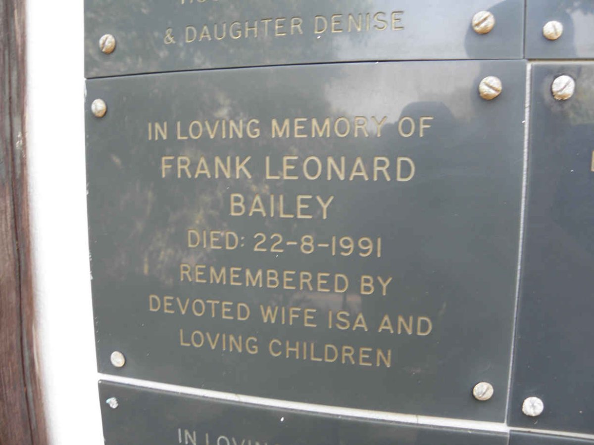 BAILEY Frank Leonard -1991