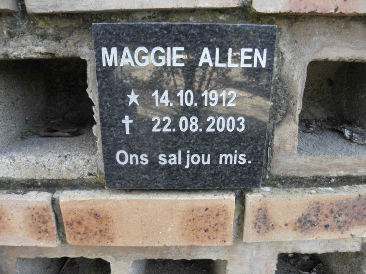 ALLEN Maggie 1912-2003