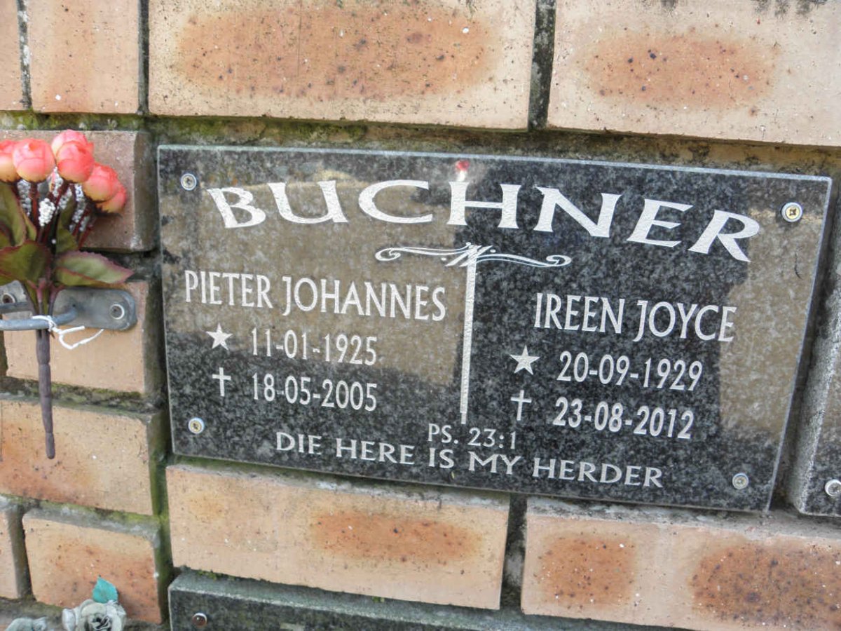BUCHNER Pieter Johannes1925-2005 &amp; Ireen Joyce 1929-2012