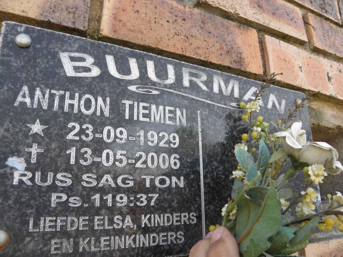 BUURMAN Anthon Tiemen 1929-2006