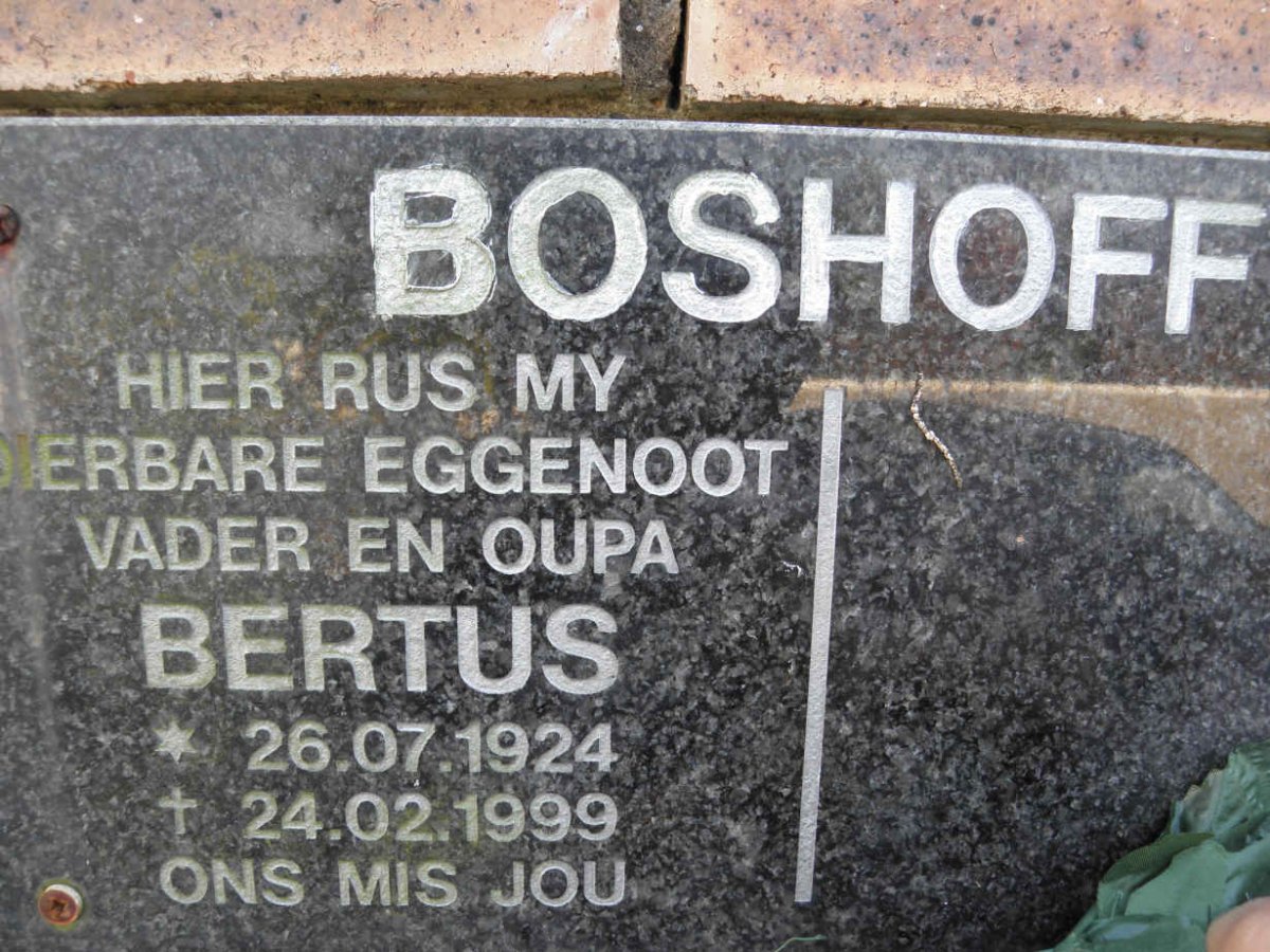 BOSHOFF Bertus 1924-1999