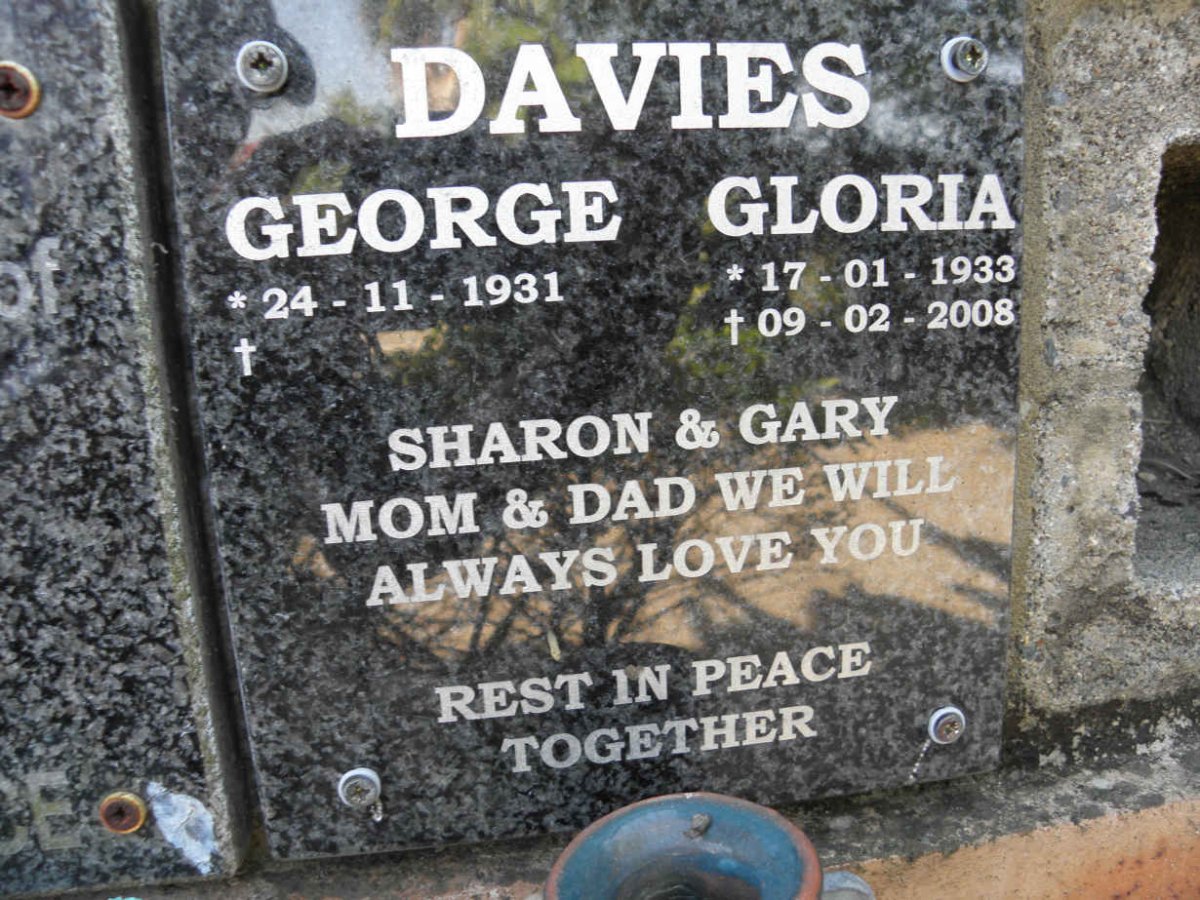 DAVIES George 1931- &amp; Gloria 1933-2008