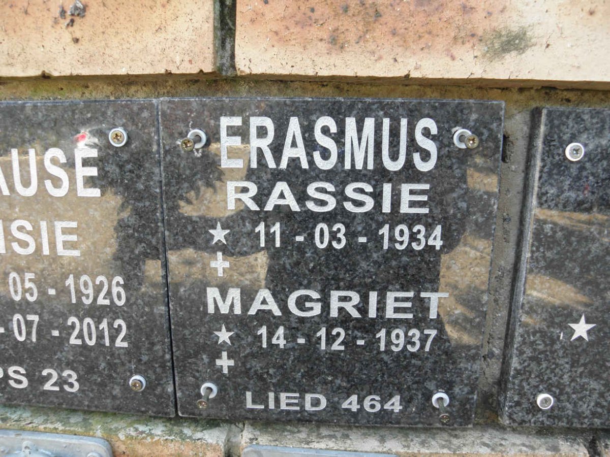 ERASMUS Rassie 1934- &amp; Magriet 1937-