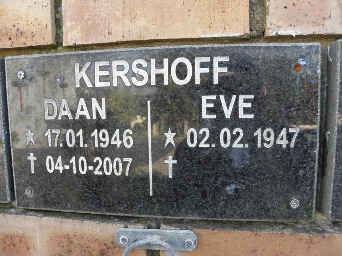 KERSHOFF Daan 1946-2007 &amp; Eve 1947-