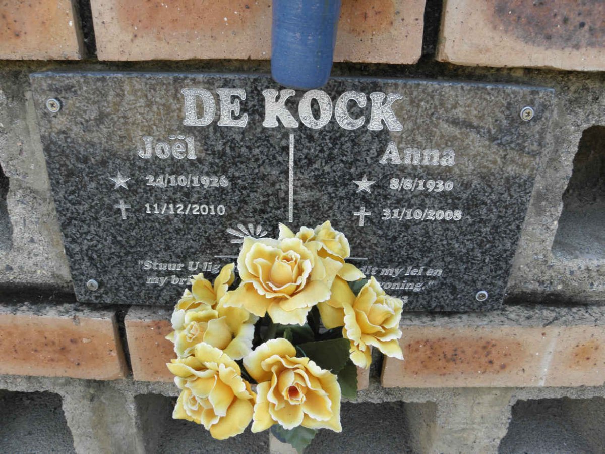 KOCK Joël, de 1926-2010 &amp; Anna 1930-2008