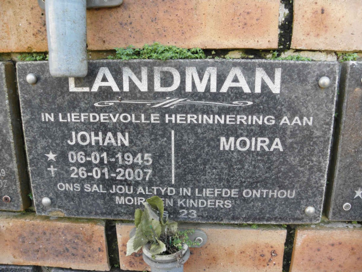 LANDMAN Johan 1945-2007 &amp; Moira