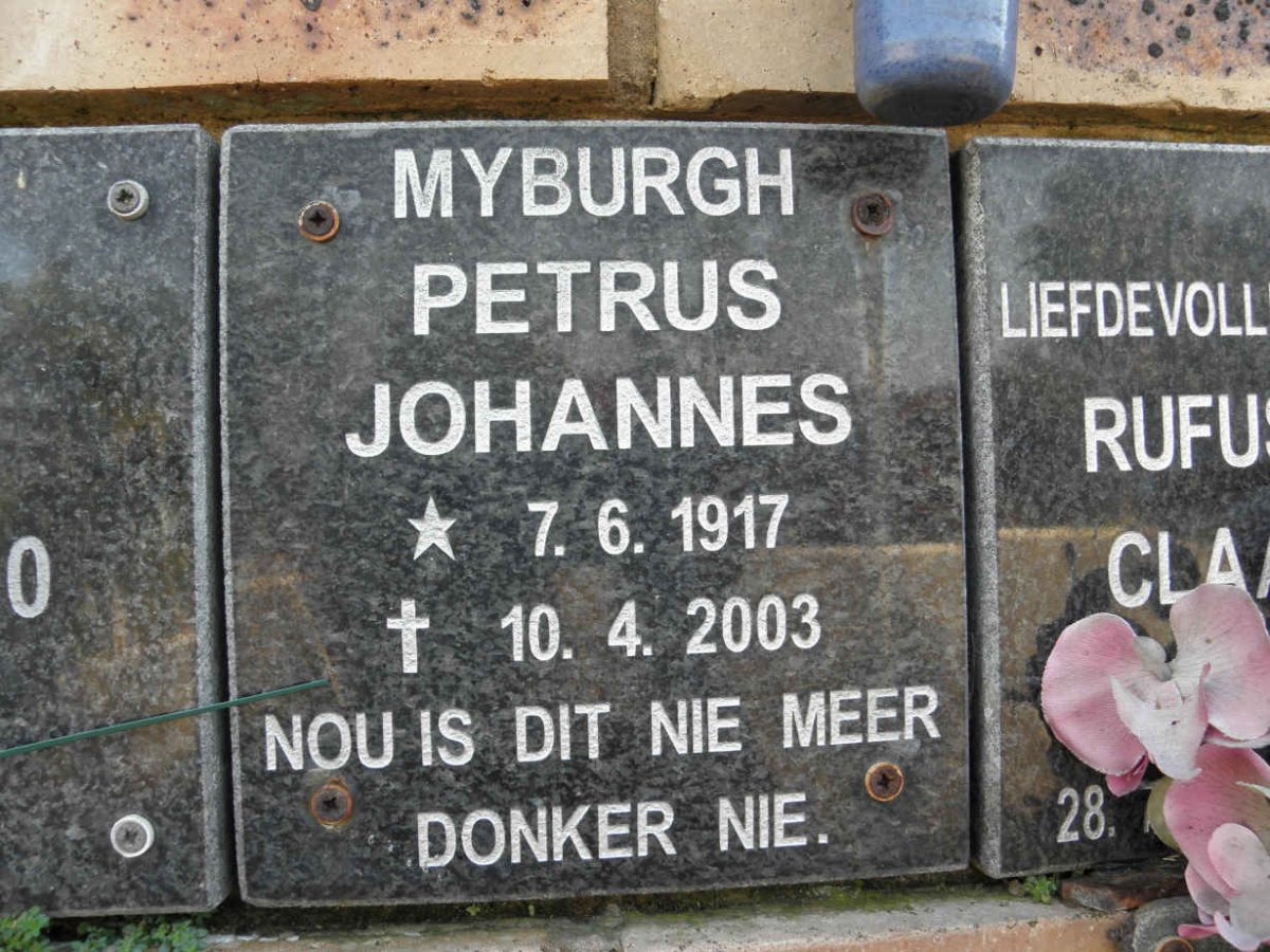 MYBURGH Petrus Johannes 1917-2003