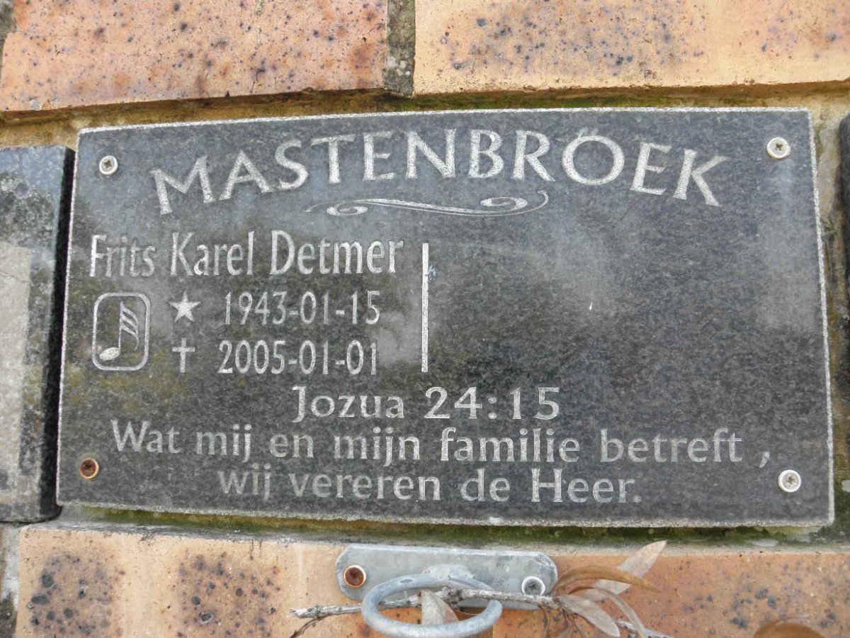MASTENBROEK Frits Karel Detmer 1943-2005