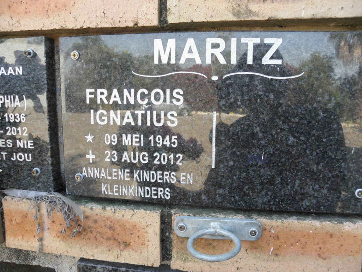 MARITZ Francois Ignatius 1945-2012