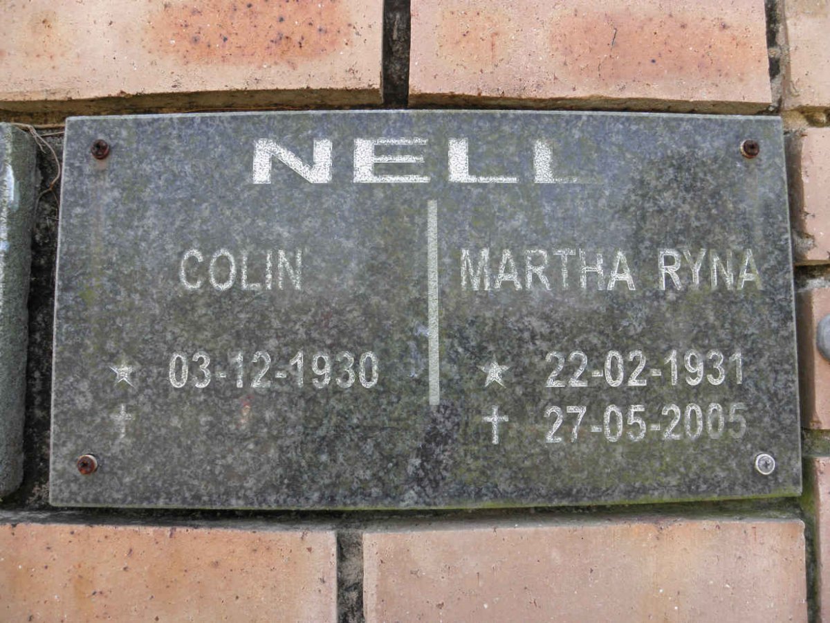 NELL Colin 1930- &amp; Martha Ryna 1931-2005