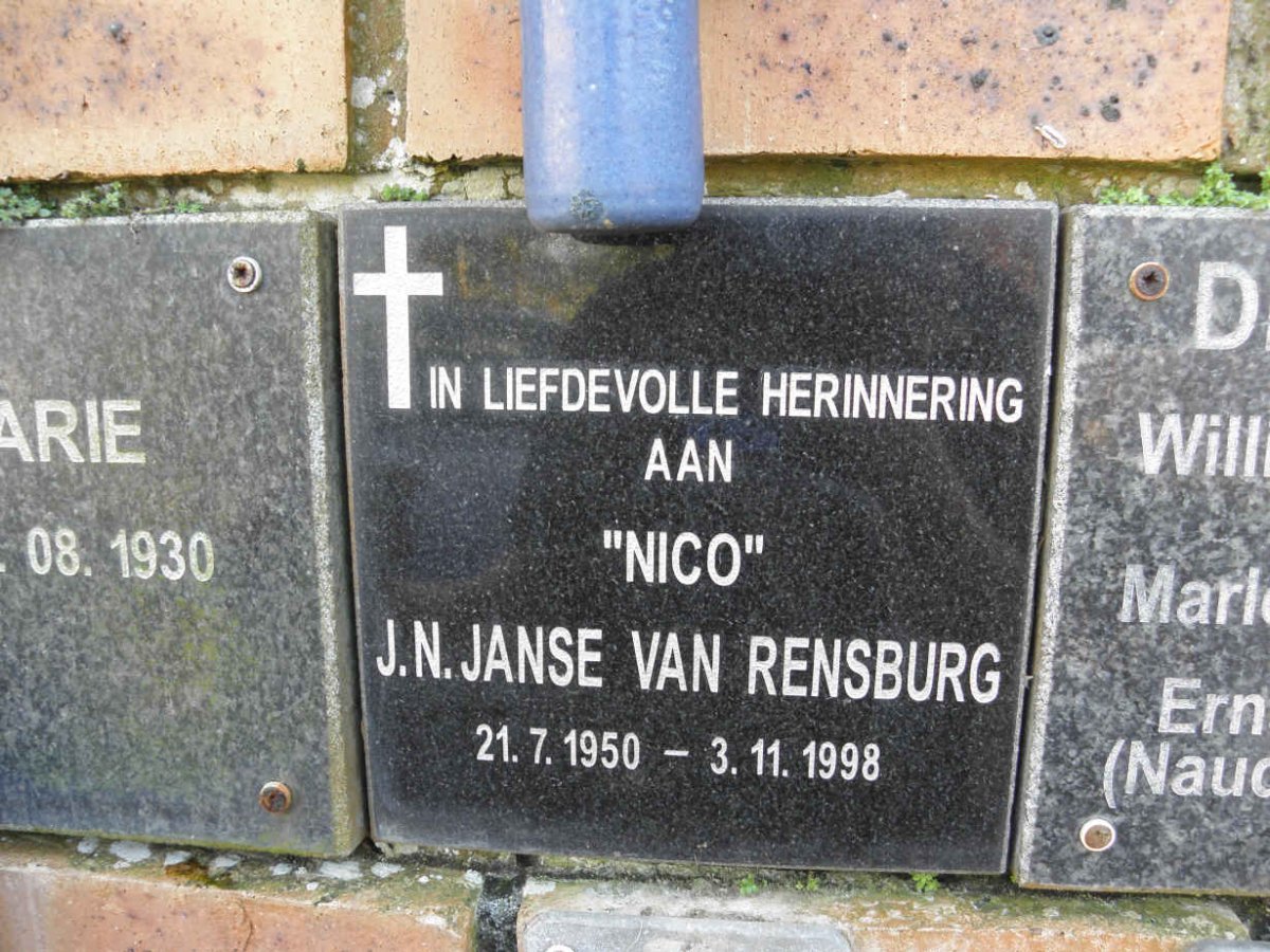 RENSBURG, J.N., Janse van 1950-1988