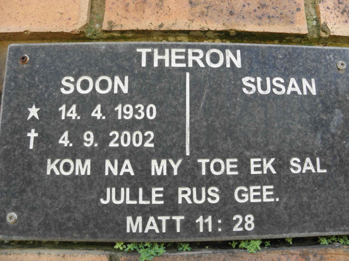 THERON Soon 1930-2002 &amp; Susan