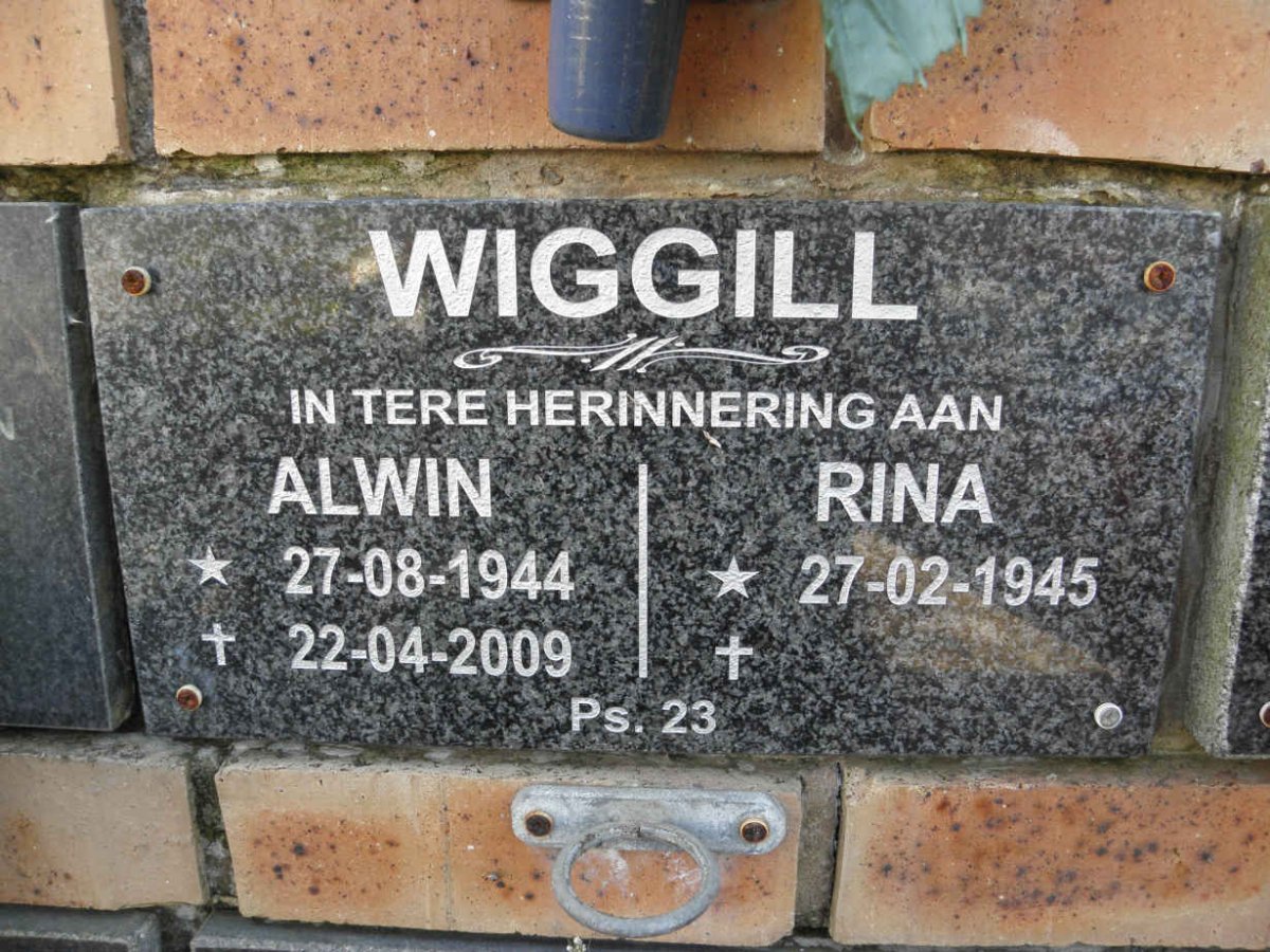 WIGGILL Alwin 1944-2009 &amp; Rina 1945-