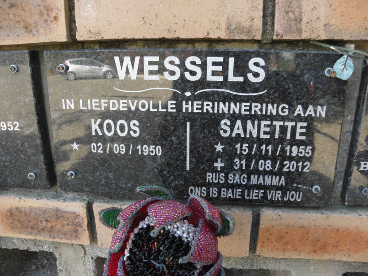 WESSELS Koos 1950 &amp; Sanette 1955-2012