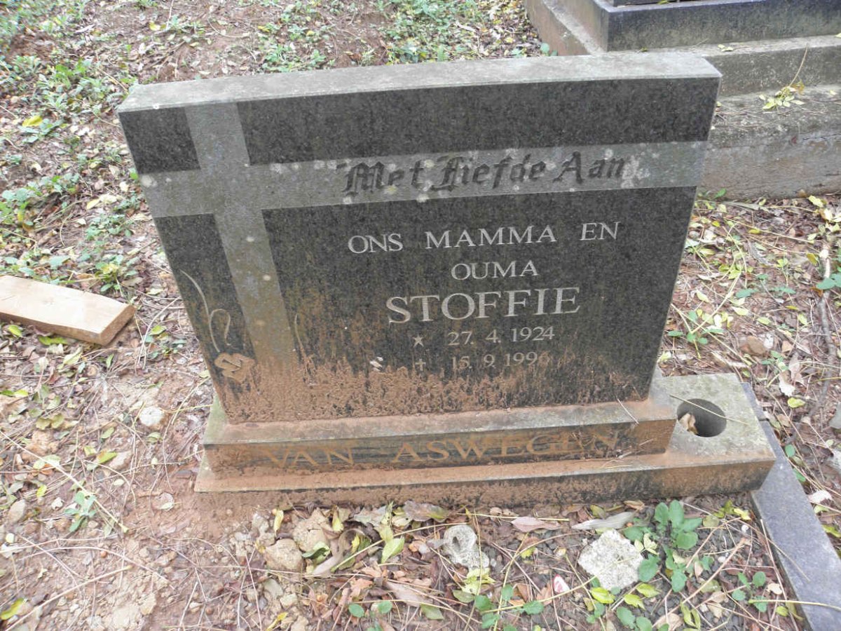 ASWEGEN Stoffie, van 1924-1996