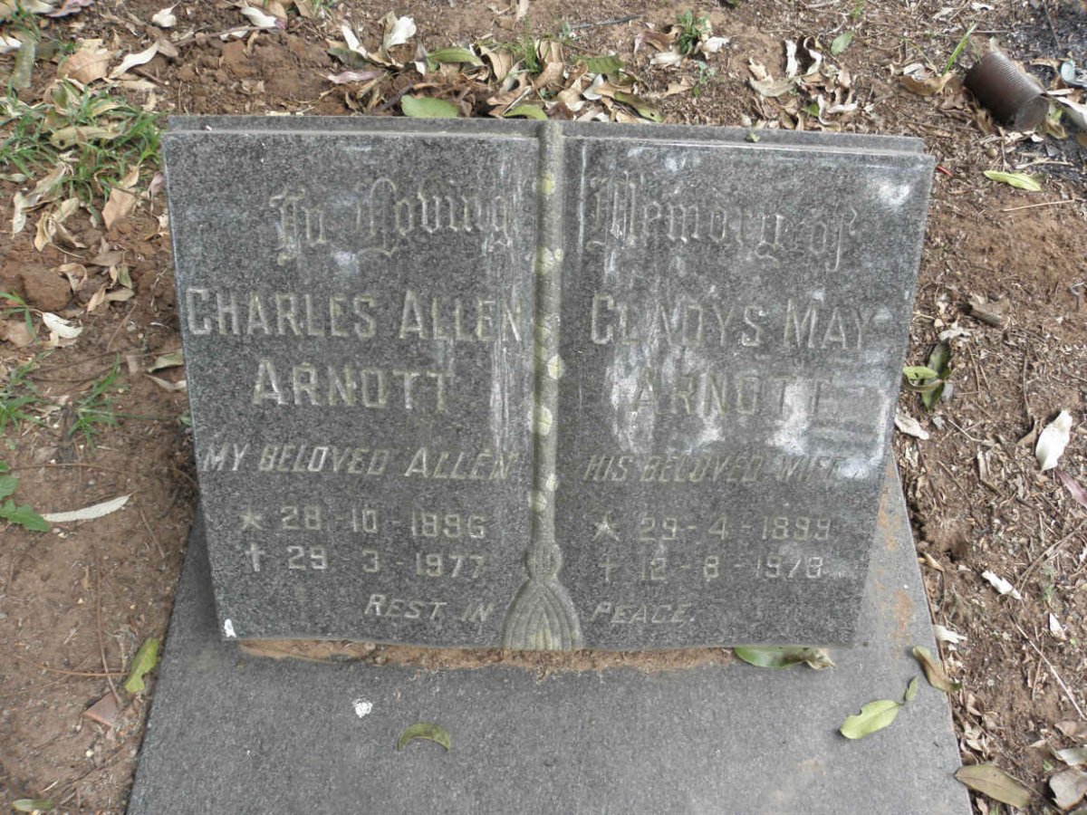 ARNOTT Charles Allen 1896-1977 &amp; Gladys May 1899-1973