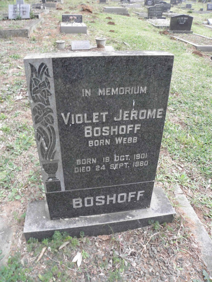 BOSHOFF Violet Jerome nee WEBB 1901-1980
