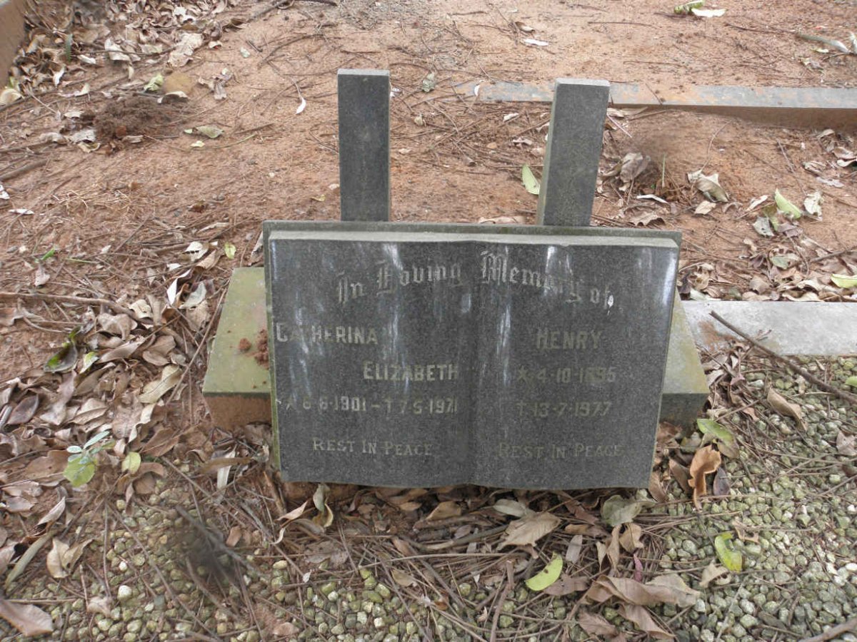 BUTCHER Henry 1896-1977 &amp; Catherina Elizabeth 1901-1971