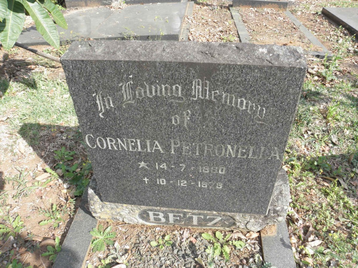 BETZ Christian Jack 1905-1975 &amp; Cornelia Petronella 1880-1978
