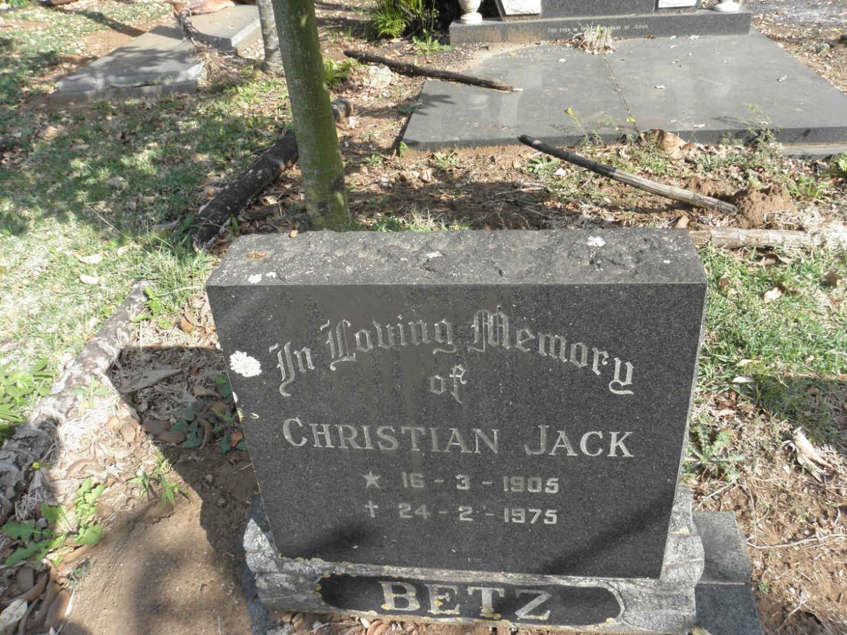 BETZ Christian Jack 1905-1975 &amp; Cornelia Petronella 1880-1978