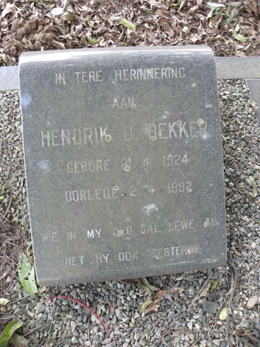BEKKER Hendrik J. 1924-1992