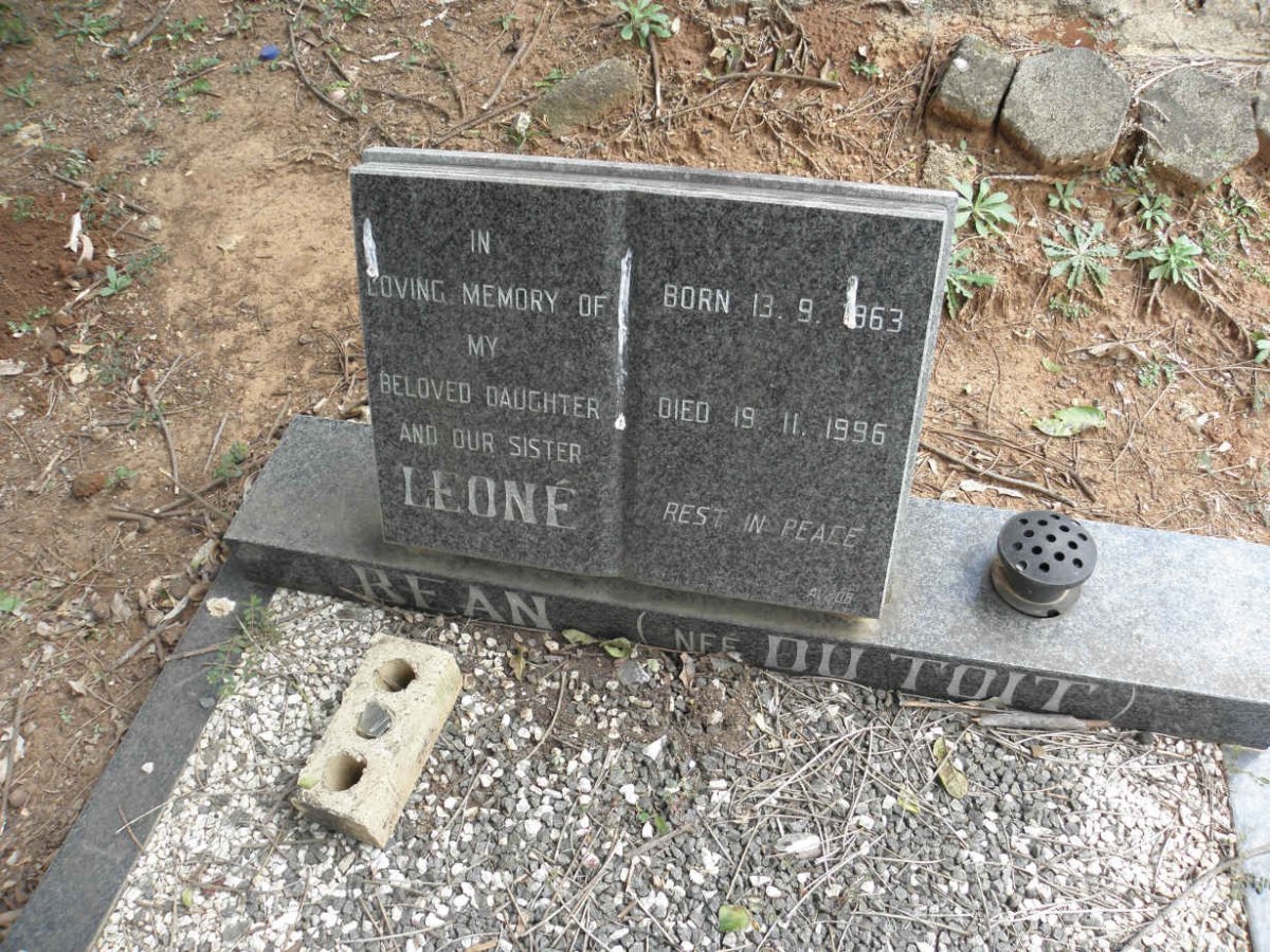BEAN Leone nee du TOIT 1963-1996
