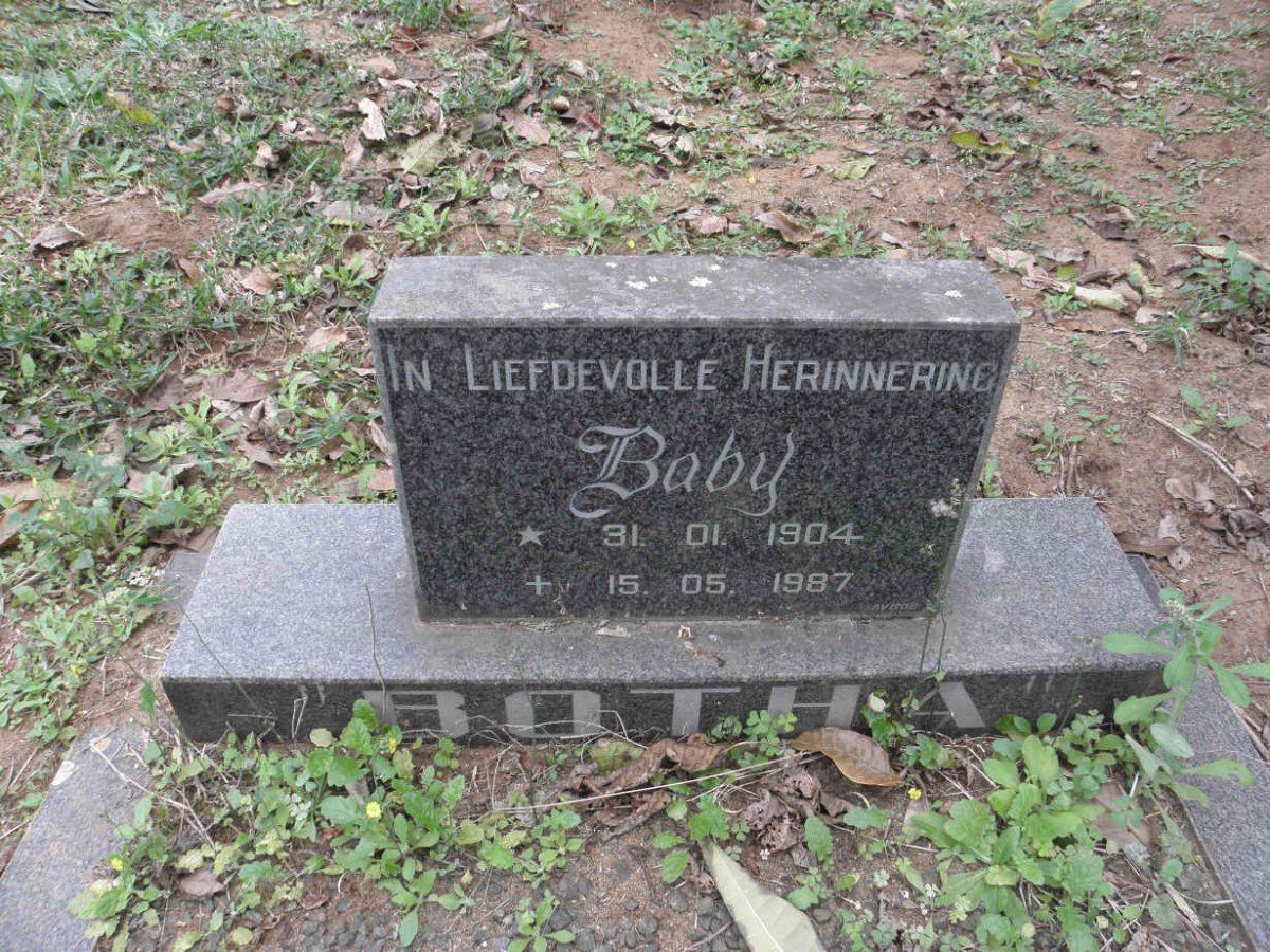 BOTHA Baby 1904-1987