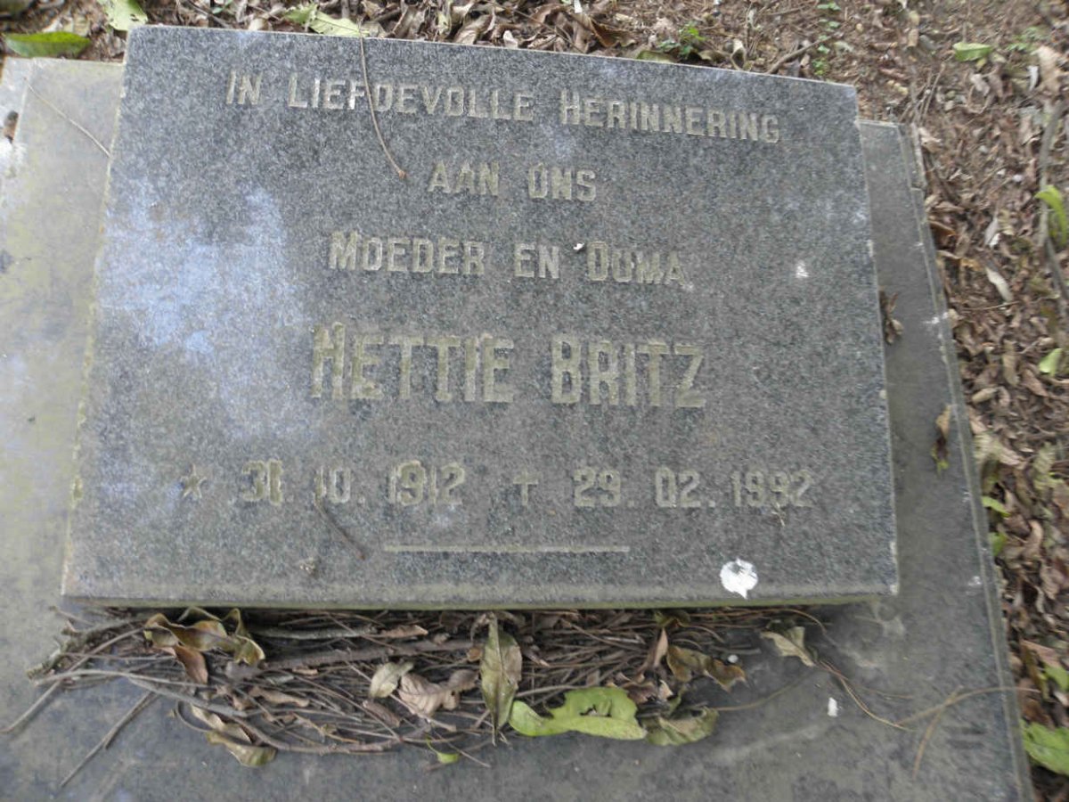 BRITZ Hettie 1912-1992