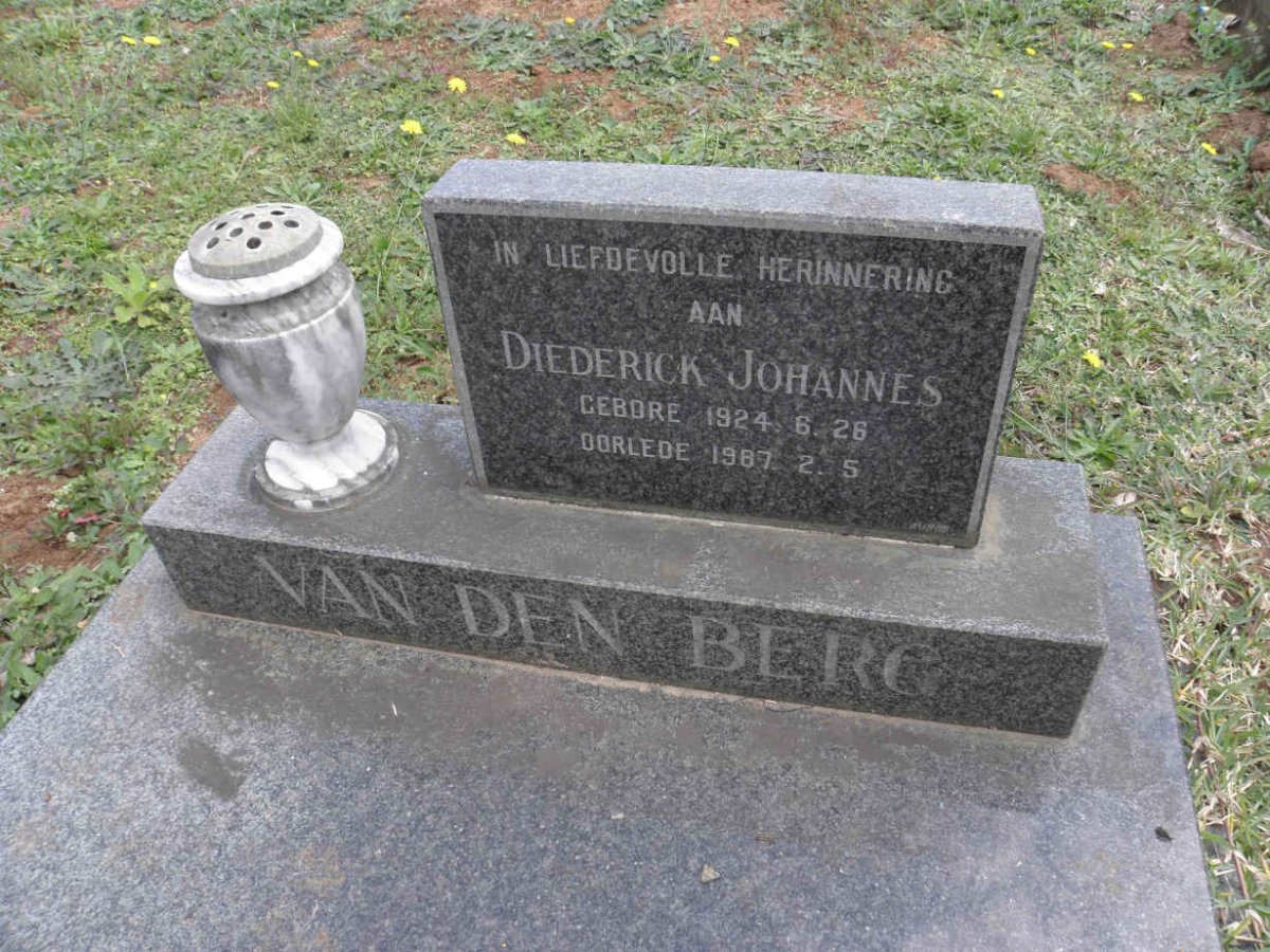 BERG Diederick Johannes, van den 1924-1987