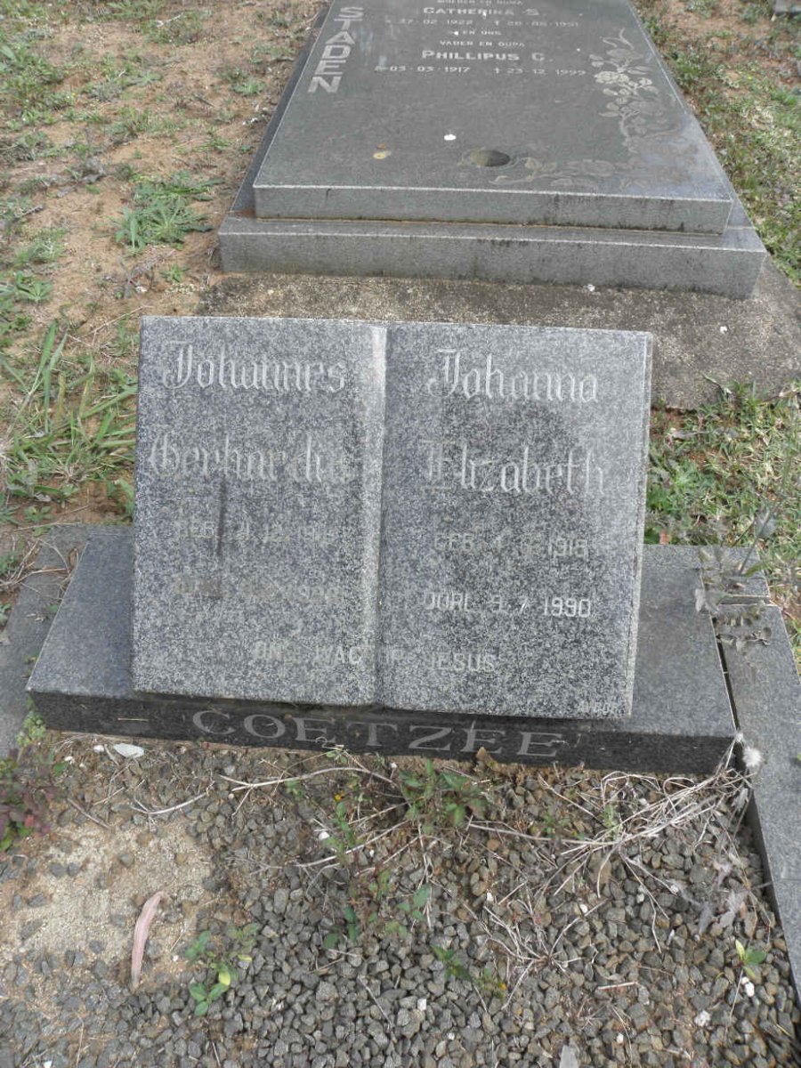 COETZEE Johannes Gerhardus &amp; Johanna Elizabeth 1915-1990