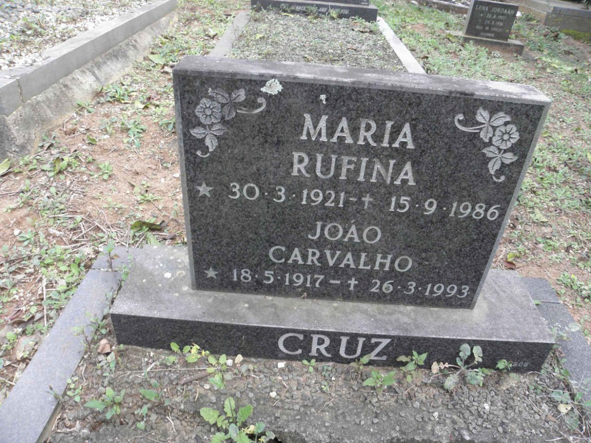 CRUZ Joao Carvalho 1917-1993 &amp; Maria Rufina 1921-1986