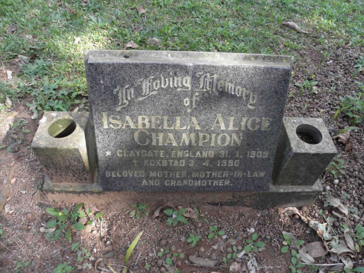 CHAMPION Isabella Alice 1909-1990