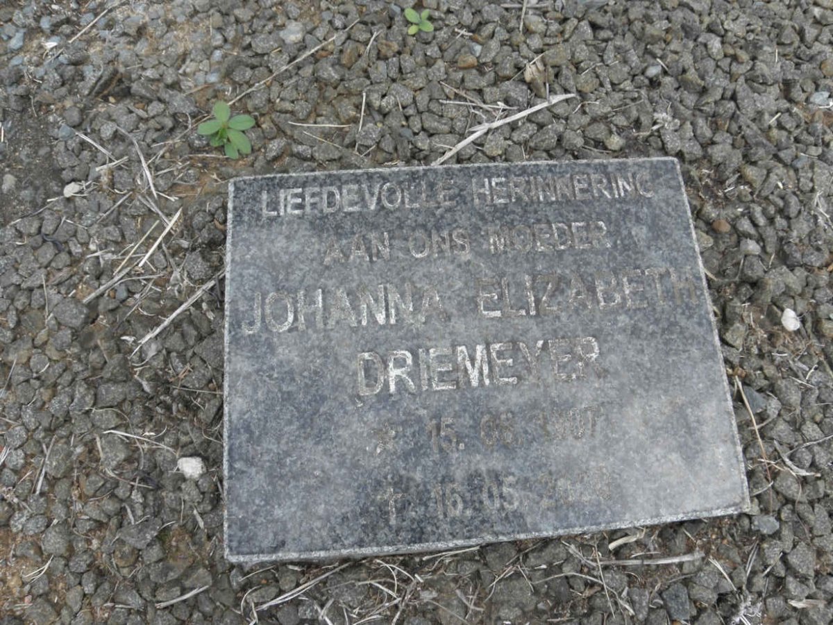DRIEMEYER Erich 1900-1993 &amp; Johanna Elizabeth 1907-2000