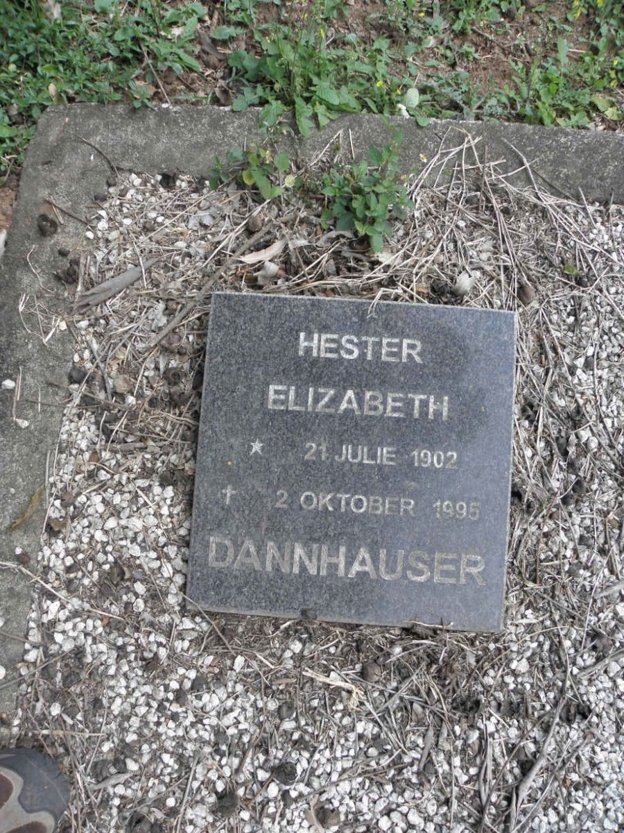 DANNHAUSER Hester Elizabeth 1902-1995