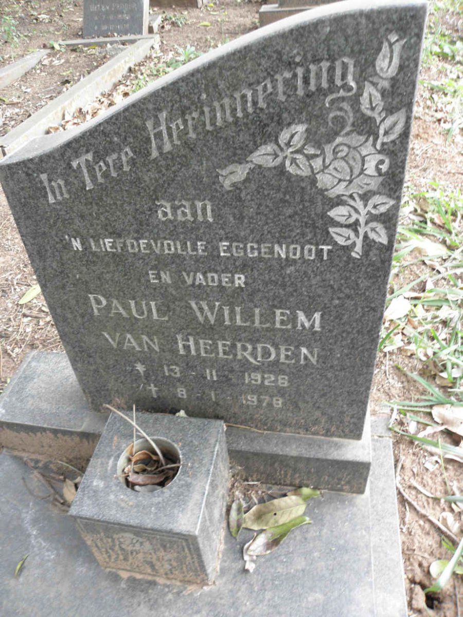 HEERDEN Paul Willem, van 1926-1978