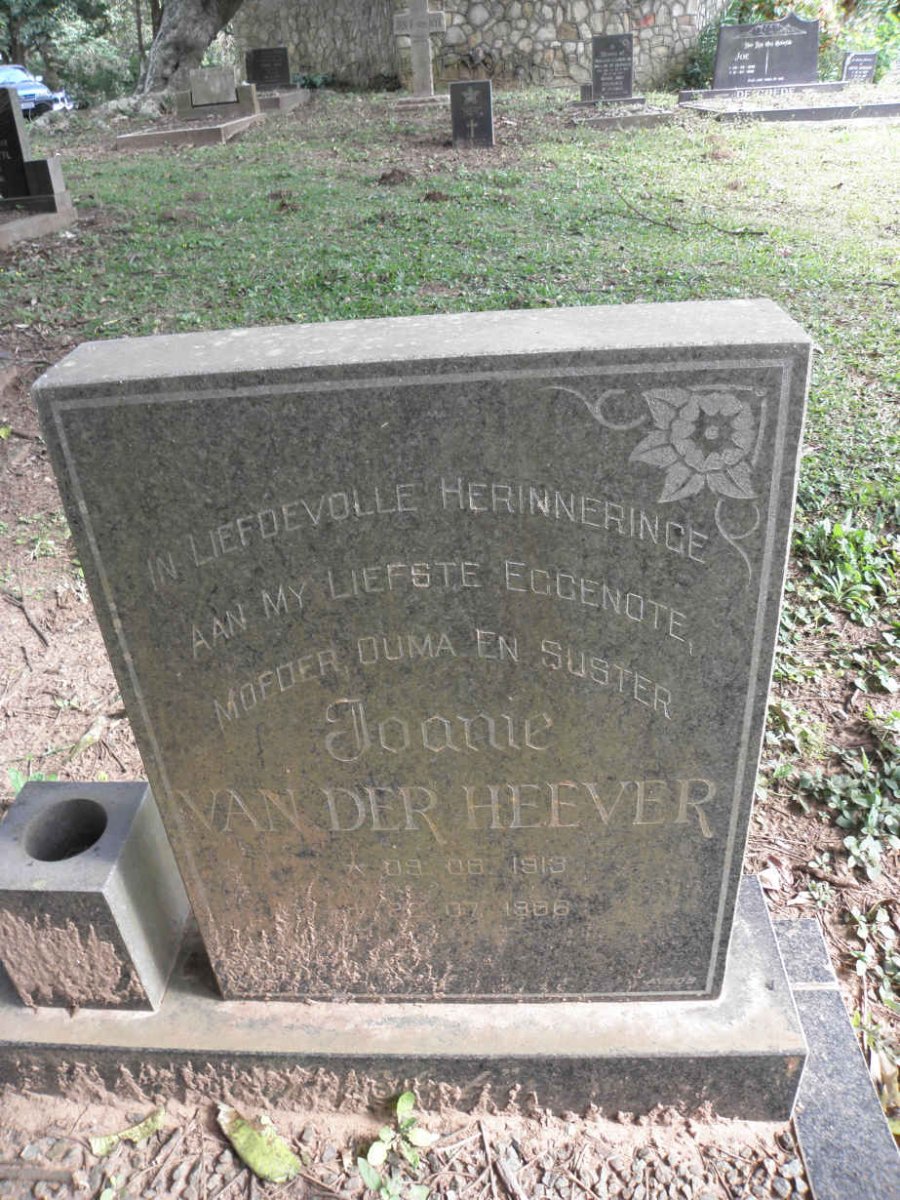 HEEVER Joanie, van der 1913-1986