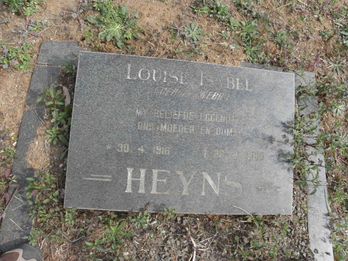 HEYNS Louise Isabel 1916-1989