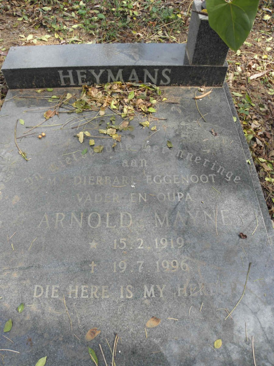 HEYMANS Arnold Mayne 1919-1996