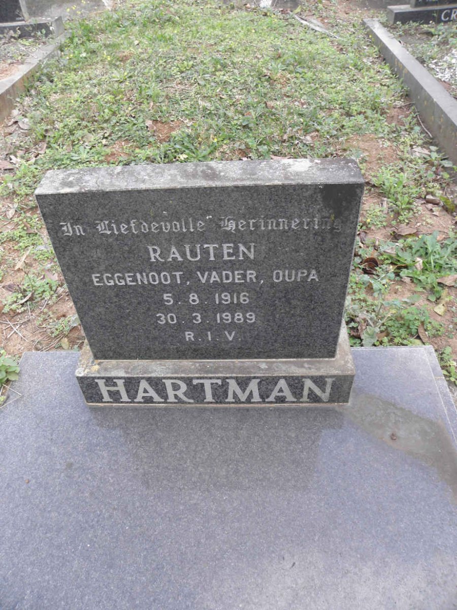 HARTMAN Rauten 1916-1989 &amp; Isabella 1918-2001