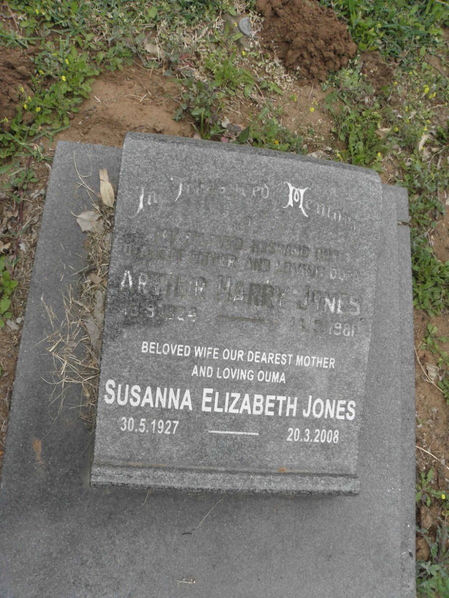 JONES Arthur Harry 1924-1981 &amp; Susanna Elizabeth 1927-2008