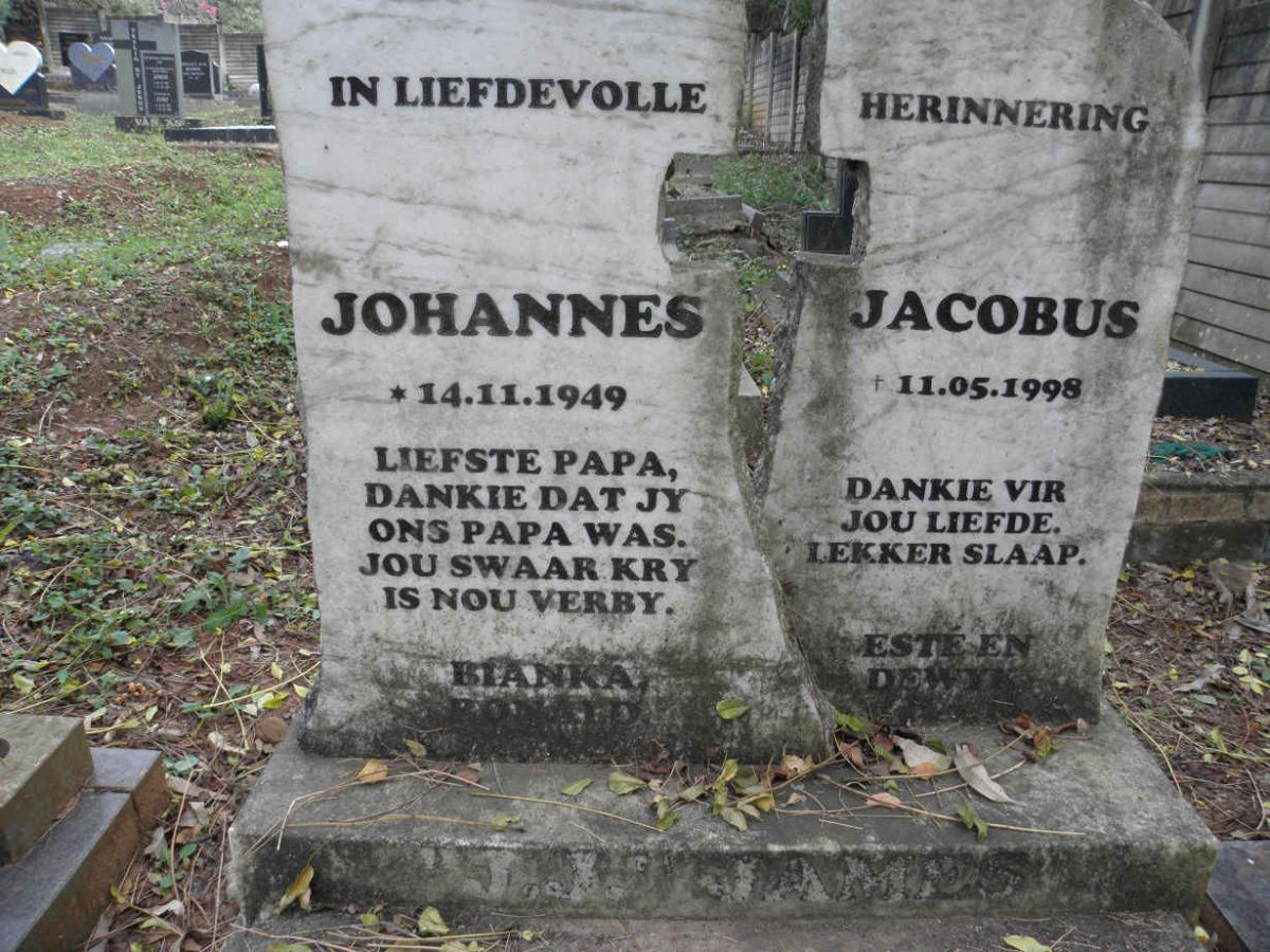 JAMES Johannes Jacobus 1949-1998