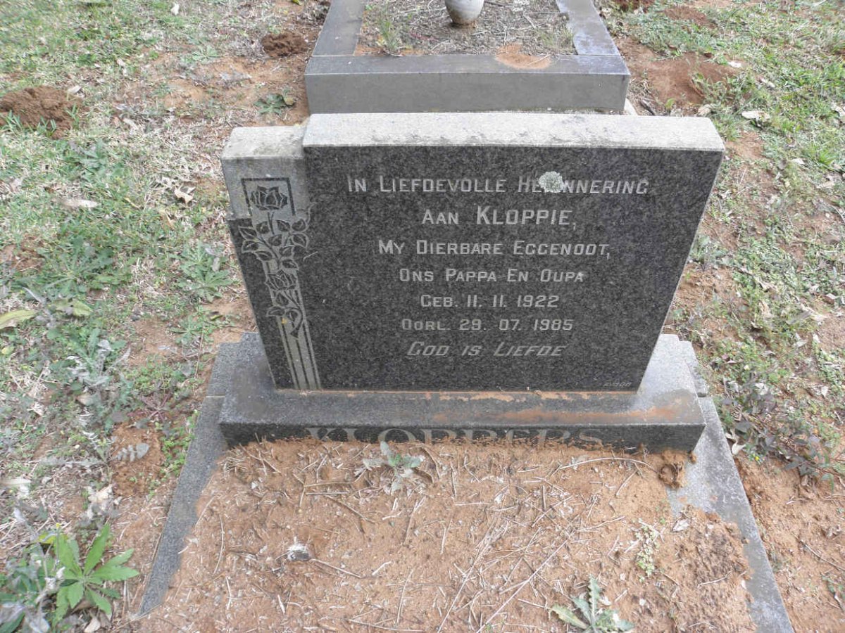 KLOPPERS Kloppie 1922-1985