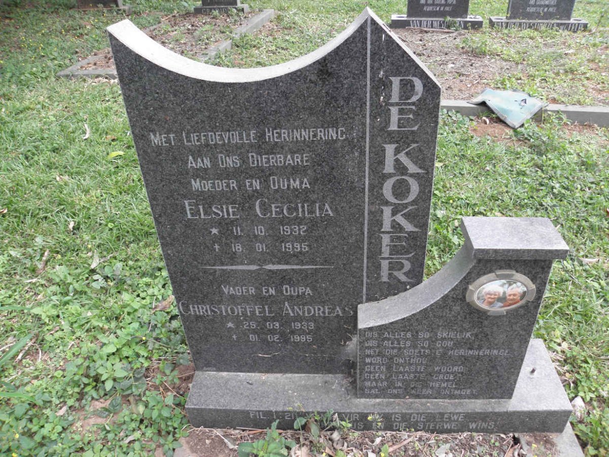 KOKER Christoffel Andreas, de 1933-1995 &amp; Elsie Cecilia 1932-1995