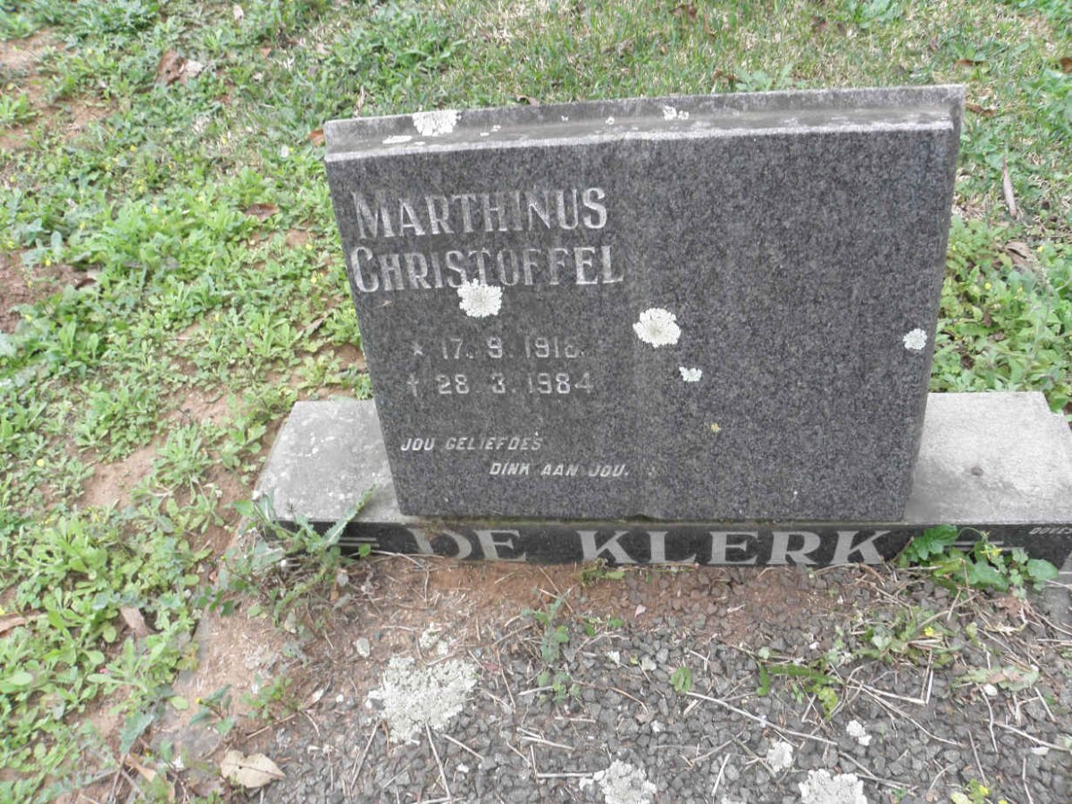 KLERK Marthinus Christoffel, de 1916-1984