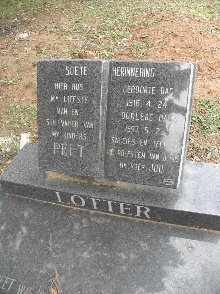 LOTTER Peet 1916-1997
